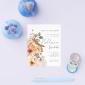 PAPER Floral Pumpkin Script Halloween-Party White Flyer (Einzeln)