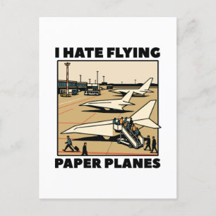 Paper Flugzeug Boarding Spaß Paper Airlines Feiertagspostkarte