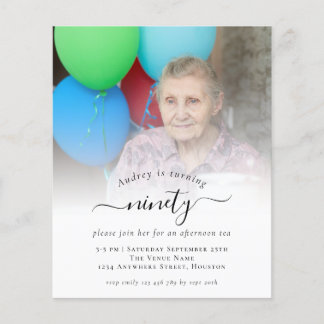 PAPER Foto Script 90. Geburtstagsparty Einladung Flyer