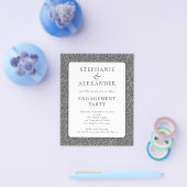 PAPER Glitzer Silver White Engagement Party Invii Flyer (Einzeln)