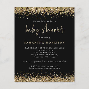 PAPER Gold Glitter Mädchen Junge Baby Shower Schwa Flyer