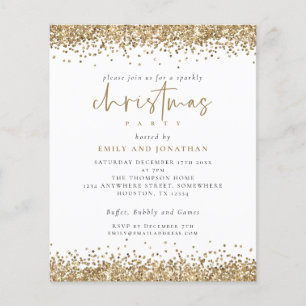 PAPER Gold Glitter Schriftzug Weihnachtsfeier Einl Flyer