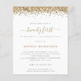 PAPER Gold Glitter Twenty First Party Flyer