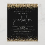 PAPER Gold Glitzer 2022 Abschluss Black Invite Flyer (Vorne)