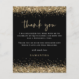 PAPER Gold Glitzer Quinceañera Party dank Black Flyer