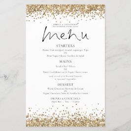 PAPER Gold Glitzer Script Wedding Menu Flyer