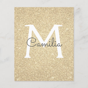 Paper Gold Glitzern Monogram Quinceanera