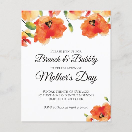 PAPER Golden Poppy Mother's Day Brunch Flyer (Vorne)