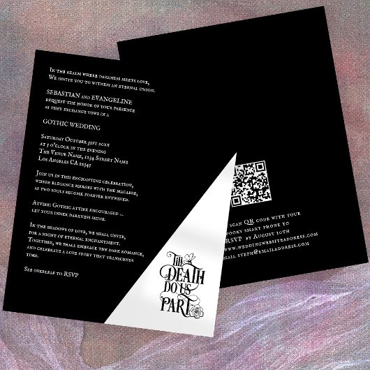 PAPER Gothic bis Tod tun uns Teil QR Hochzeit Flyer