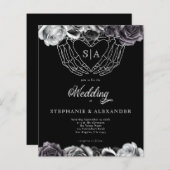 PAPER Gothic Monogram Rose Skeletthandschuhe (Vorne/Hinten)