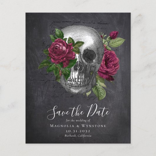 PAPER Gothic Save the Date | Rose für Schiefer Sku Flyer (Vorne)