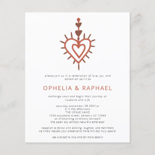PAPER Heart Dreamcatcher Terracotta QR Wedding Flyer
