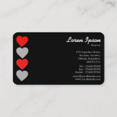 Paper Hearts 01 - White on Black (Gold) Visitenkarte (Rückseite)