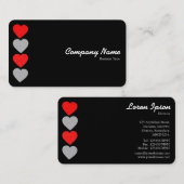 Paper Hearts 01 - White on Black (Gold) Visitenkarte (Vorne/Hinten)