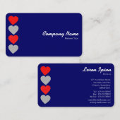 Paper Hearts 01 - White on Deep Navy Visitenkarte (Vorne/Hinten)