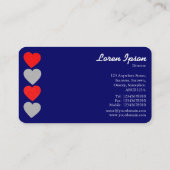 Paper Hearts 01 - White on Deep Navy Visitenkarte (Rückseite)