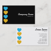 Paper Hearts 02 (Alternating Color Sides) Visitenkarte (Vorne/Hinten)