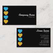 Paper Hearts 02 - Black on White Visitenkarte (Vorne/Hinten)