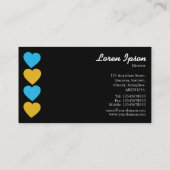 Paper Hearts 02 - Black on White Visitenkarte (Rückseite)
