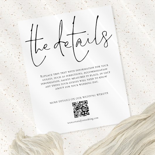 PAPER-Hochzeitdetails QR-Skriptumrandung Flyer