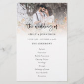PAPER-Hochzeitsprogramm mit modernem Skript und Fo Flyer (Vorne)