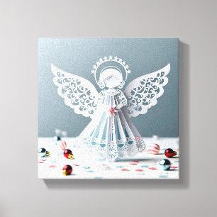 Paper Lace Angel Christmas Crafts Art Leinwanddruck