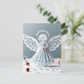Paper Lace Angel Christmas Crafts Art Postkarte (Stehend Vorderseite)