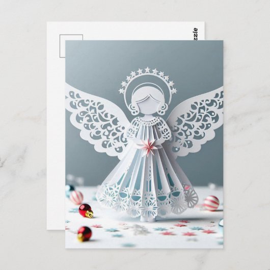 Paper Lace Angel Christmas Crafts Art Postkarte (Vorne/Hinten)