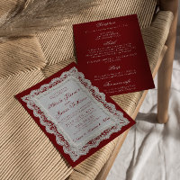Paper Lace Burgund Old Money All-in-One-Hochzeit