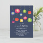 Paper Lantern Sommer Geburtstagsparty Einladung (Stehend Vorderseite)