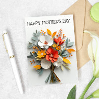 Paper Look Blume Bouquet Mutter Tag