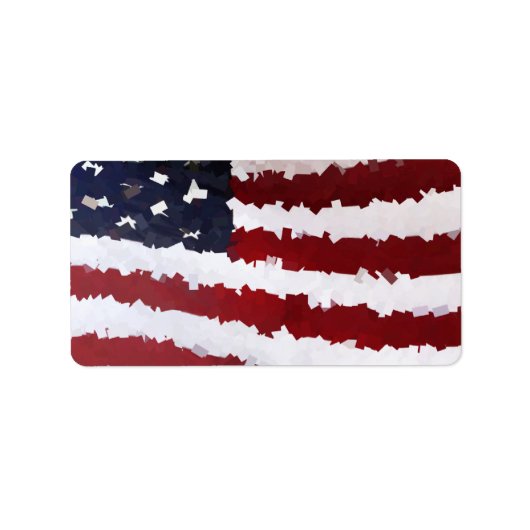 Paper Mache American Flag Adressaufkleber (Vorne)