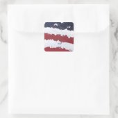 Paper Mache American Flag Quadratischer Aufkleber (Tasche)