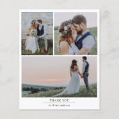 Paper Minimalistisch 4 Foto Wedding Vielen Dank Flyer (Vorne)