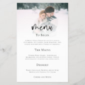 PAPER Minimalistisches Foto Skript Hochzeitmenü Flyer (Vorne)