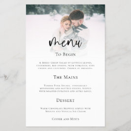 PAPER Minimalistisches Foto Skript Hochzeitmenü Flyer