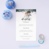 PAPER Minimalistisches Foto Skript Hochzeitmenü Flyer (Einzeln)