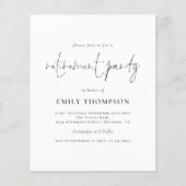 PAPER Moderne Script Retirement-Party Einladung Flyer (Vorne)