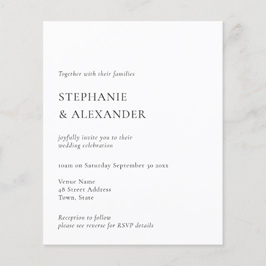 PAPER Moderner QR-Code Text Hochzeitsempfehlung Flyer (Vorne)