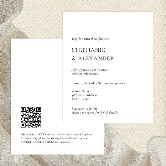 PAPER Moderner QR-Code Text Hochzeitsempfehlung Flyer