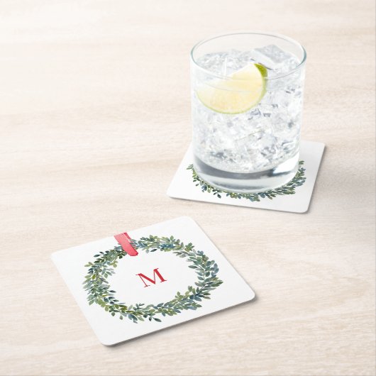 Paper Monogram Christmas Watercolor Untersetzer (Vor Ort)
