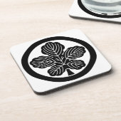 Paper mulberry leaf in circle untersetzer (Linke Seite)