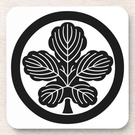 Paper mulberry leaf in circle untersetzer (Vorderseite)