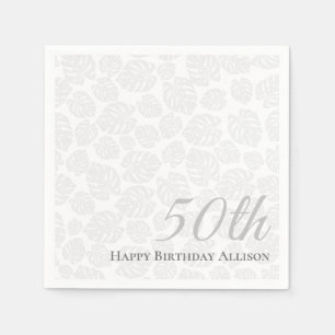 Paper Napkin 50. Geburtstag Palm Leaf Serviette