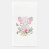 Paper Napkin Baby Pink Elephant Floral Serviette (Vorderseite)