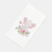 Paper Napkin Baby Pink Elephant Floral Serviette (Ecke)