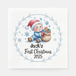 Paper Napkin-Baby's First Christmas Napkins Serviette