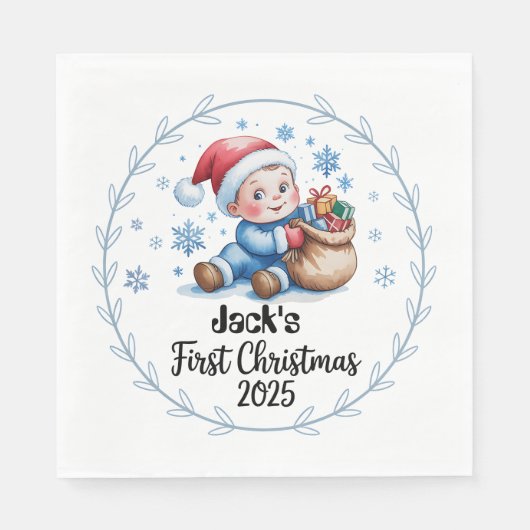 Paper Napkin-Baby's First Christmas Napkins Serviette (Vorderseite)