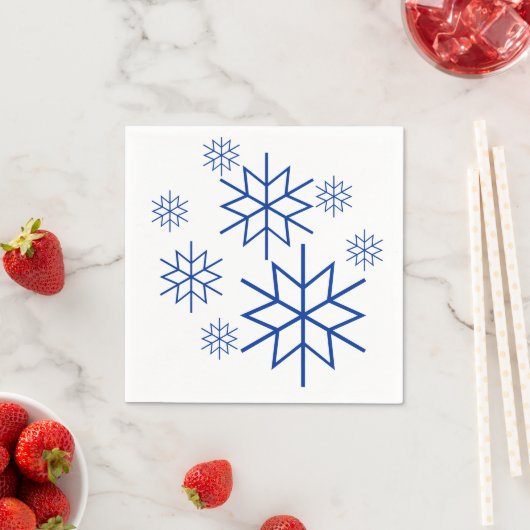 Paper Napkin - Blaue Schneeflocken Serviette (Beispiel)