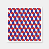 Paper Napkin - Blocktäuschung in Rot, Weiß, Blau Serviette (Vorderseite)